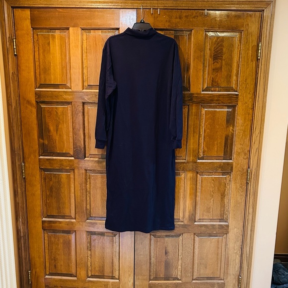J. Crew Navy Collared Long Sleeve Polo Shirt Dress Size XL 100% Cotton - Picture 5 of 9